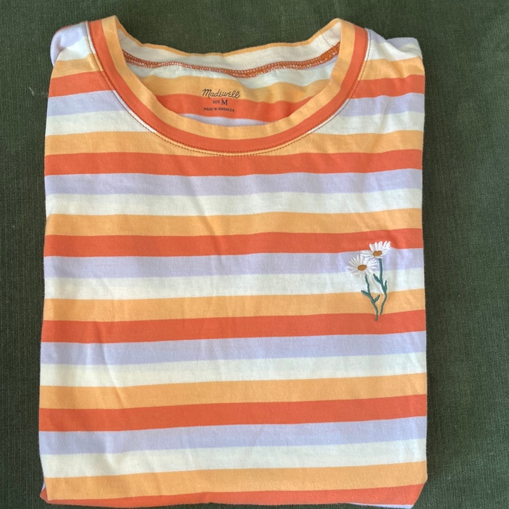 NWT Madewell Striped Daisy Shirt, M